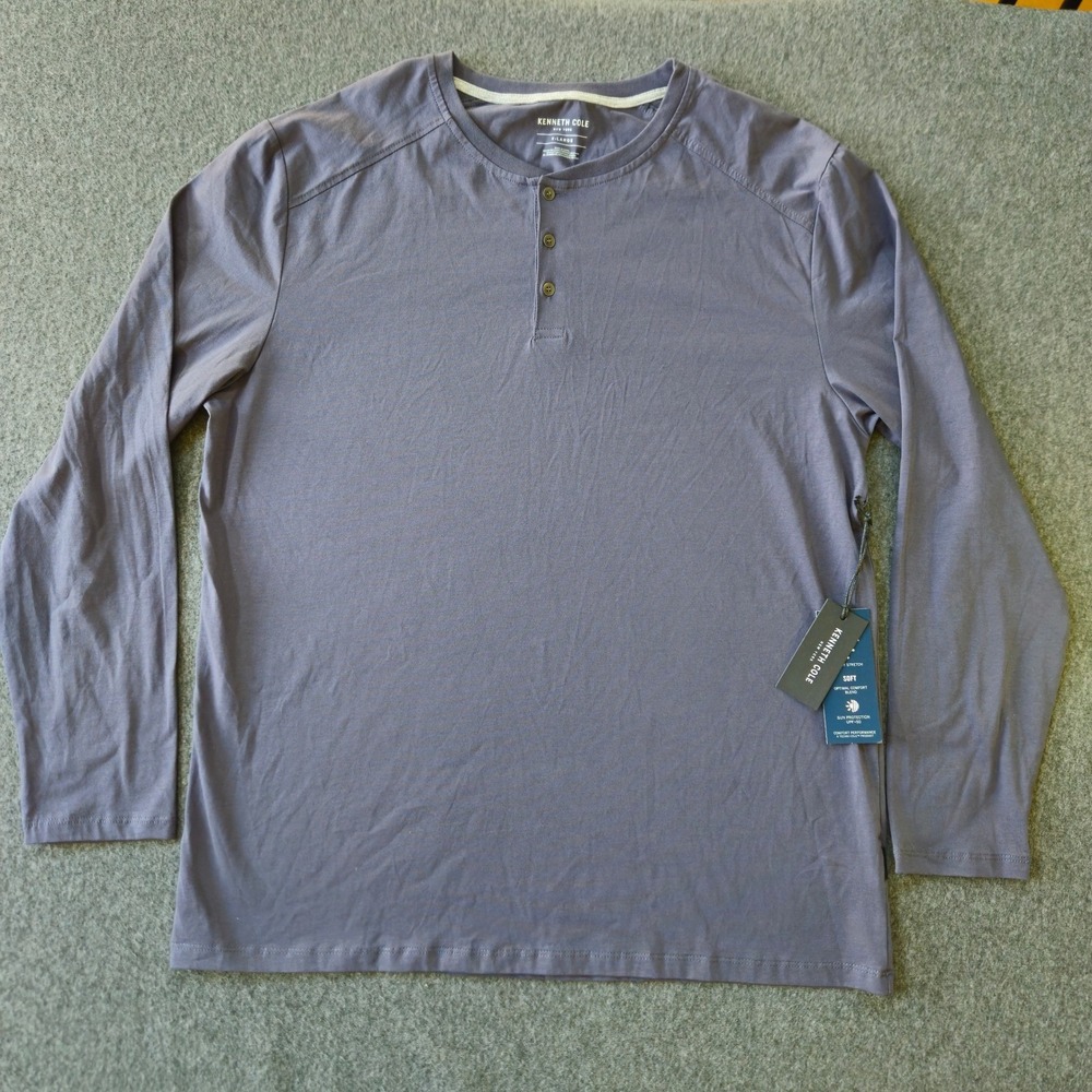 New! Kenneth Cole Henley Long Sleeve Shirt XL UPF Outdoor Hiking Active Gorpcore